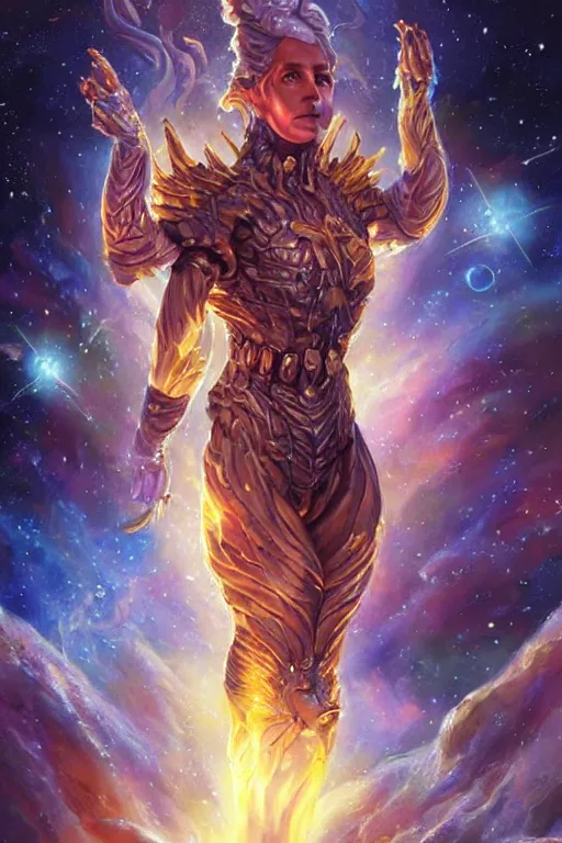 Image similar to beautiful oil painting with high detail of a wise Space ent(((Melting))) made of stars and plasma, hybrid from dungeons and dragons and art direction by James Cameron ;by artgerm; wayne reynolds art station; cinematic quality character render; low angle; ultra high quality model; production quality cinema model