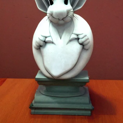 Prompt: marble bust of bugs bunny