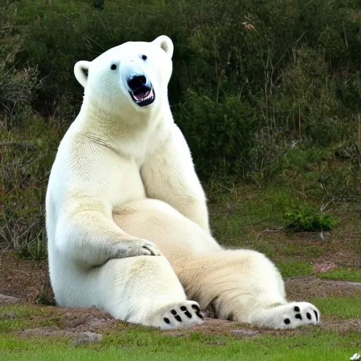 Prompt: big teets laughing polar bear