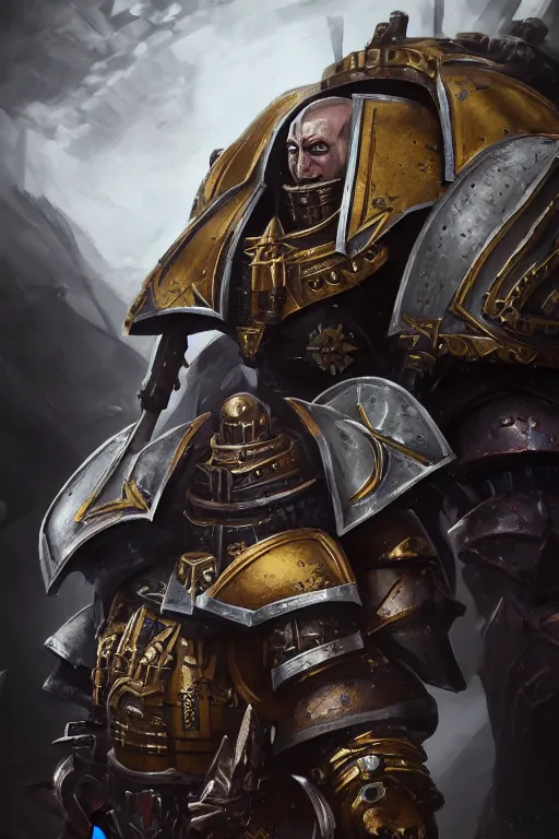 Image similar to armor portrait heros warhammer 4 0 k horus heresy fanart - the primarchs emperor by johannes helgeson animated with vfx concept artist & illustrator global illumination ray tracing hdr fanart arstation zbrush central hardmesh 8 k octane renderer comics stylized