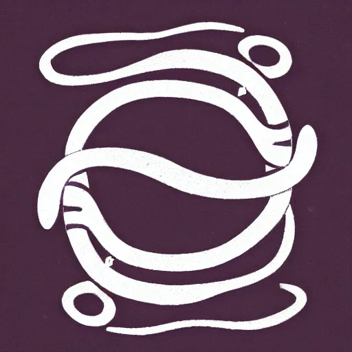 Prompt: a drawn logo of an infinite sign as 2 snakes eating each other