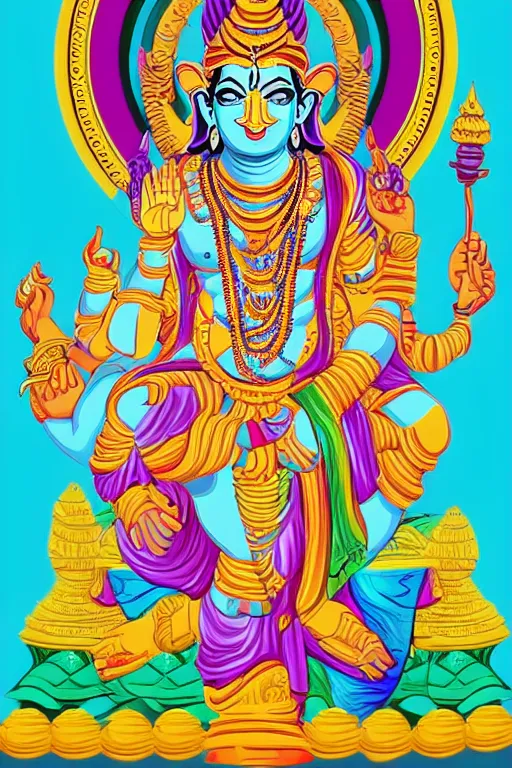 Image similar to vector india god shiva ganesh colorful stylized photoshop sweet painting