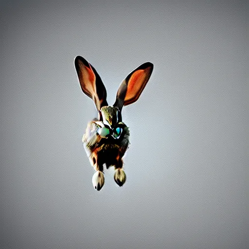 Image similar to a flying rabbit