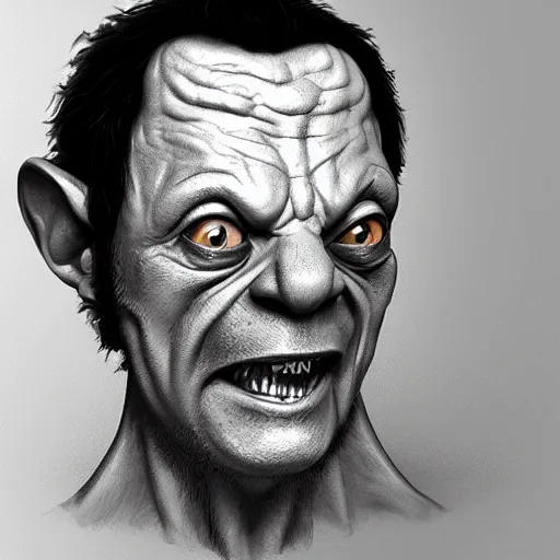 Image similar to matteo salvini as gollum from lord of the rings, artstation, highly detailed, digital art