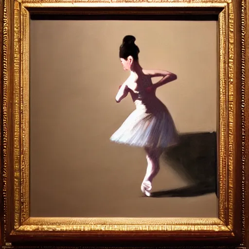 Image similar to portrait of a ballerina, impasto paint, 8 k, cinematic light, shadows, reflection highlights in the paint, in the style of francisco de goya,