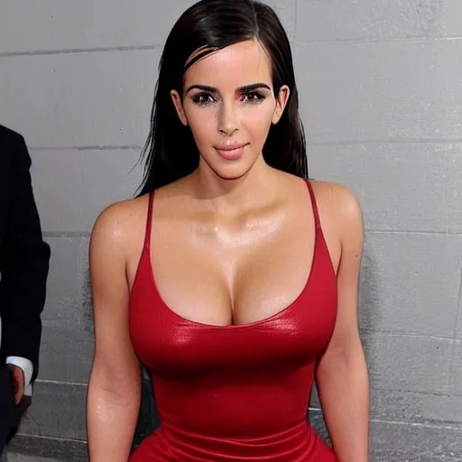 Image similar to a woman who is a genetic combination of! kim kardashian and emma watson face and upper - body focus