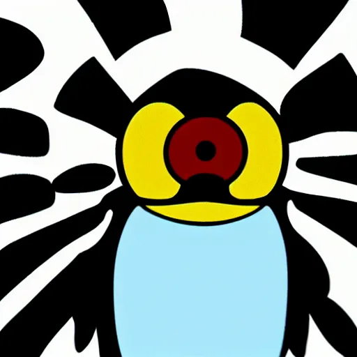 Image similar to a penguin having an acid trip