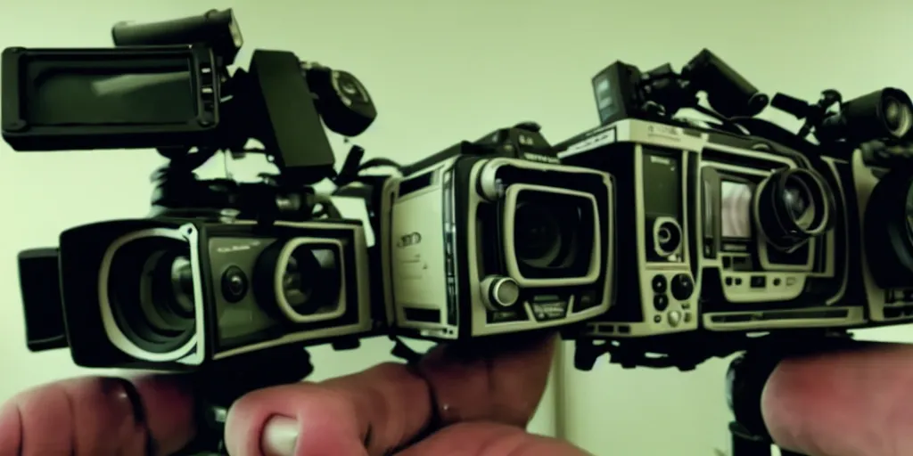 Prompt: old distorted camcorder video