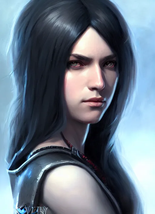 Image similar to a _ fantasy _ style _ portrait _ painting _ of young adult, black fringe hair, round face, rpg dnd oil _ painting _ unreal _ 5 _ daz. _ rpg _ portrait _ extremely _ detailed _ artgerm _ greg _ rutkowski _ greg