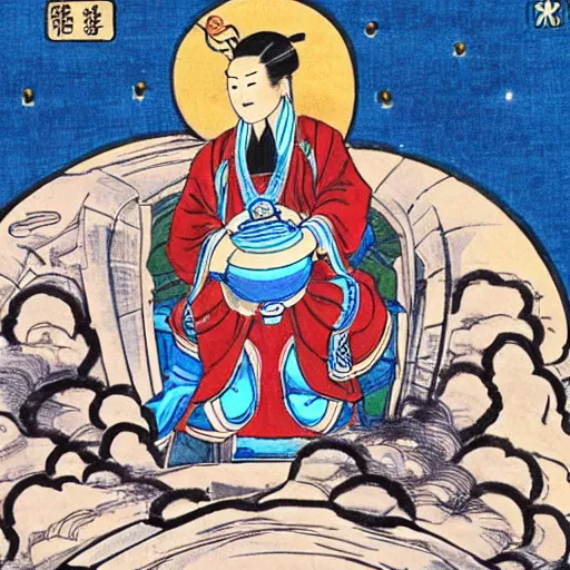 Image similar to bao qing tian in a spaceship