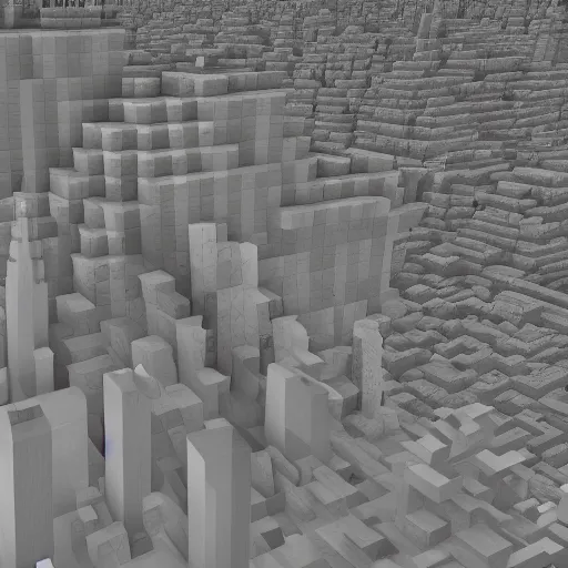 Image similar to nyc skyline, minecraft textures