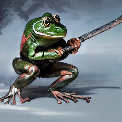 Prompt: frog wearing hockey uniform, intricate, sharp focus, illustration, highly detailed, digital painting, concept art, matte, art by ruan jia and wlop and greg rutkowski, masterpiece