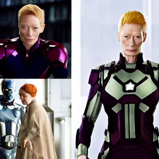 Image similar to tilda swinton as each of the avengers, film still from the avengers