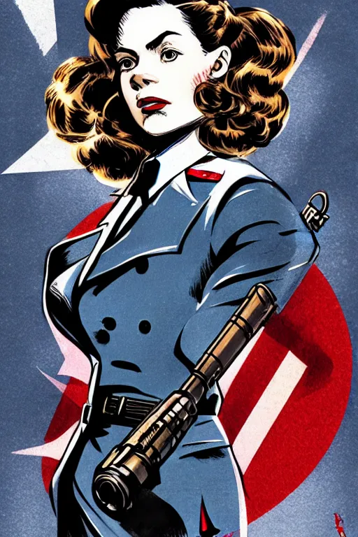 Image similar to Agent carter illustration concept art in the style of Amano, Yoshitaka