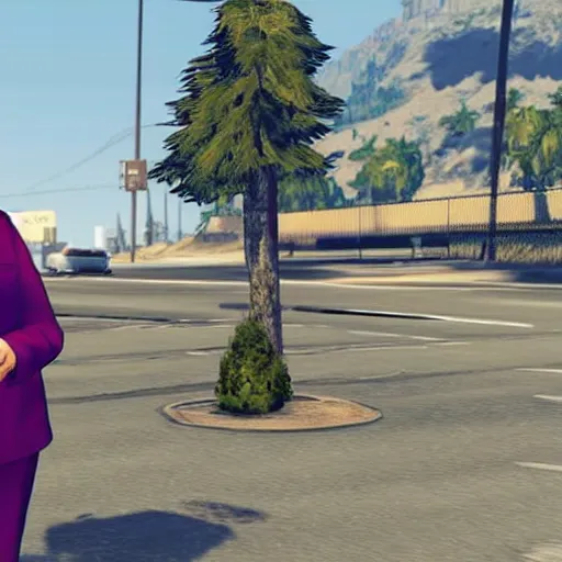 Prompt: angela merkel in GTA 5