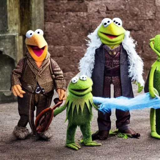 Prompt: the muppets as characters in game of thrones