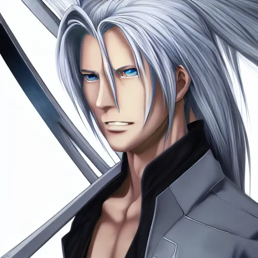 Image similar to portrait of sephiroth, anime fantasy illustration by tomoyuki yamasaki, kyoto studio, madhouse, ufotable, trending on artstation