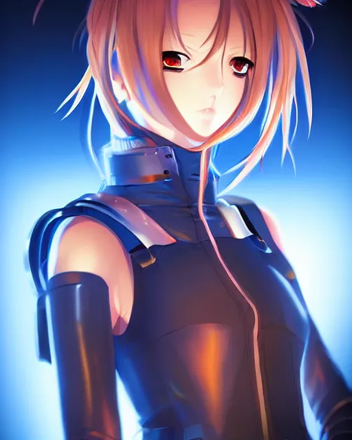 Image similar to portrait of anime girl in mechanic armor in night tokyo by makoto sinkai, perfect face, fine details