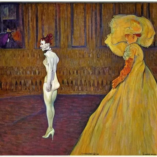 Image similar to oil canvas of lady gaga in concert, intricate, elegant, in the syle of toulouse - lautrec, trending on artstation