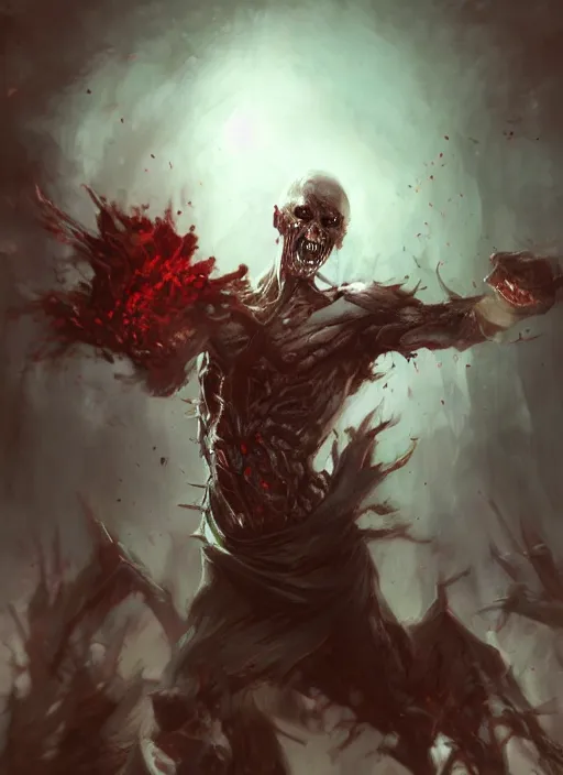 Prompt: powerful undead litch painted by raymond swanland