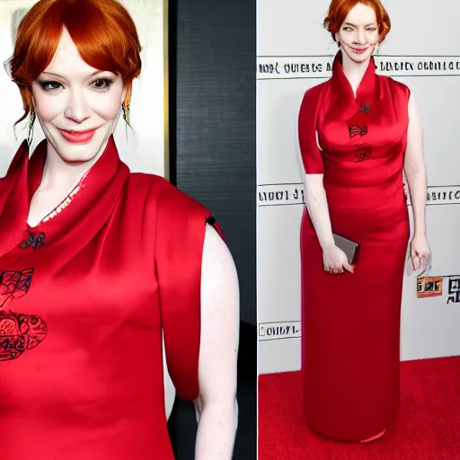 Image similar to christina hendricks with qi pao,