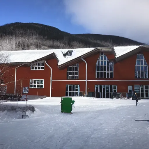 Image similar to norwegian school outside