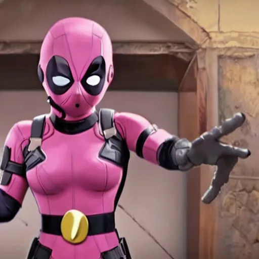 Image similar to A still of Gwenpool in Deadpool 3 (2023)