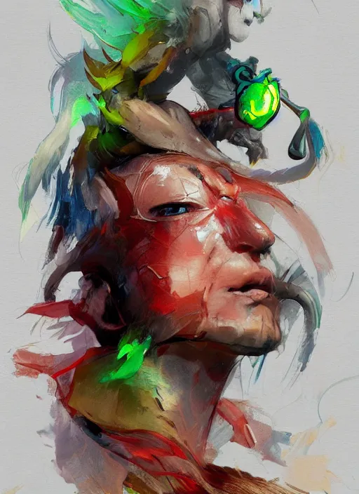 Image similar to semi reallistic gouache gesture painting, by yoshitaka amano, by ruan jia, by Conrad roset, by dofus online artists, detailed anime 3d render kiwi fruit monster, kiwi fruit terrible monster, antrophomorfic kiwi fruit , portrait, cgsociety, artstation, rococo mechanical, Digital reality, sf5 ink style, dieselpunk atmosphere, gesture drawn