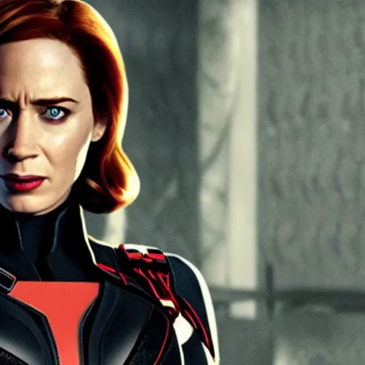 Prompt: emily blunt as black widow