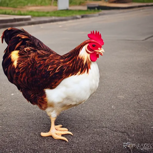 Image similar to a high quality photo of a chicken wearing a suit, Romanticism, 8k