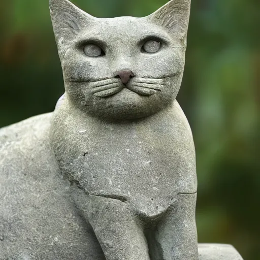 Prompt: ancient statue of cat