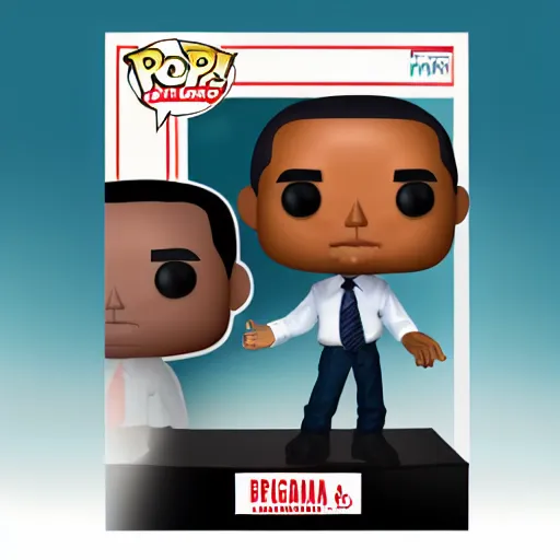 Image similar to promotional image for barack obama as a funko pop, studio lighting, white background, blender, trending on artstation, 8k, highly detailed, reflections