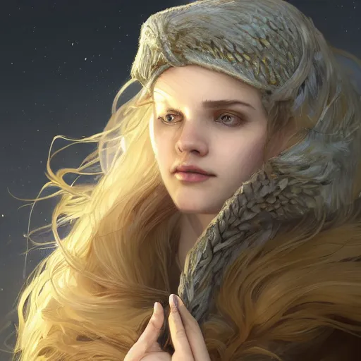 Image similar to winds of winter, au naturel, yellow eyes, hyper detailed, digital art, trending in artstation, cinematic lighting, studio quality, smooth render, unreal engine 5 rendered, octane rendered, concept art, smooth, sharp focus, illustration, art by artgerm and greg rutkowski and alphonse mucha and ian sprigger and wlop and krenz cushart