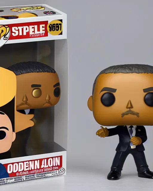 Prompt: golden obama special edition funko pop, product picture, ebay listing