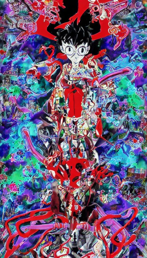 Image similar to psytrance artwork, by hideaki anno