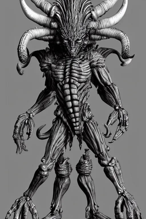 Image similar to humanoid figure monster with goat horns, highly detailed, digital art, sharp focus, trending on art station, kentaro miura manga art style