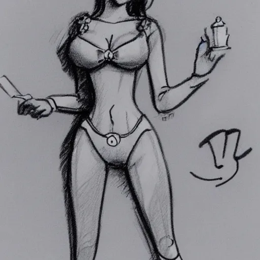 Image similar to milt kahl sketch of victoria justice with kim kardashian body as princess daisy from super mario bros