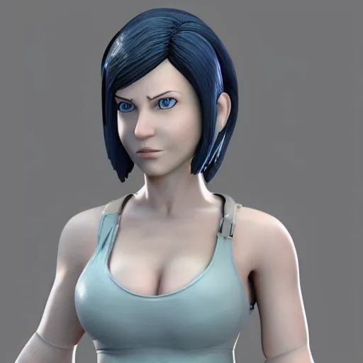 Prompt: jill valentine by bill watterson. 3 d render.