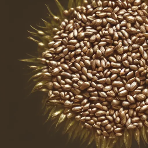 Image similar to portrait photo of an exotic seed, macro, studio, neutral tones