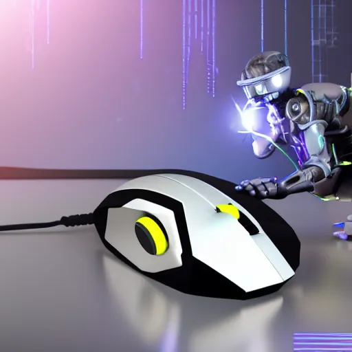 Image similar to a cybertronic mouse with weaponry