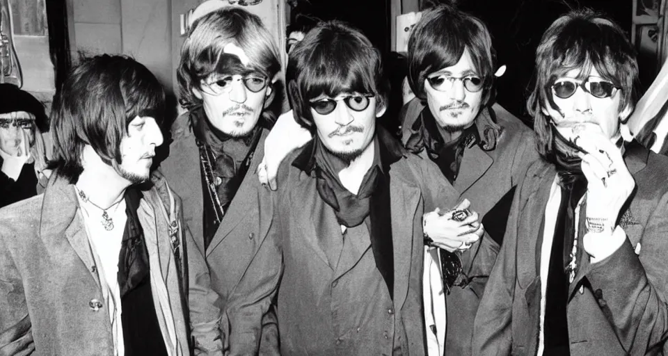Image similar to Johnny Depp as a member of the Beatles