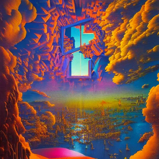 Image similar to art by lisa frank, beksinski, frank gehry, alex grey, makoto shinkai, tristan eaton, evgeny lushpin, john howe