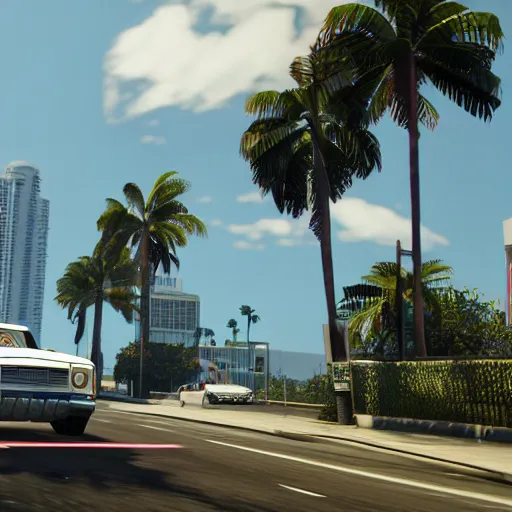 Image similar to Grand theft auto 6 in Miami 4k detail