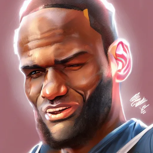 Image similar to James Lebron, artstation, Daniele Cerritelli art