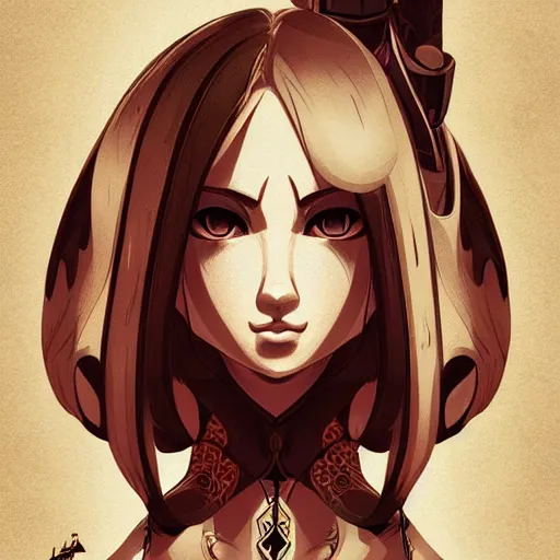 Image similar to anthropomorphic fox bounty hunter, beautiful, detailed symmetrical close up portrait, intricate complexity, in the style of artgerm and ilya kuvshinov, cel shaded