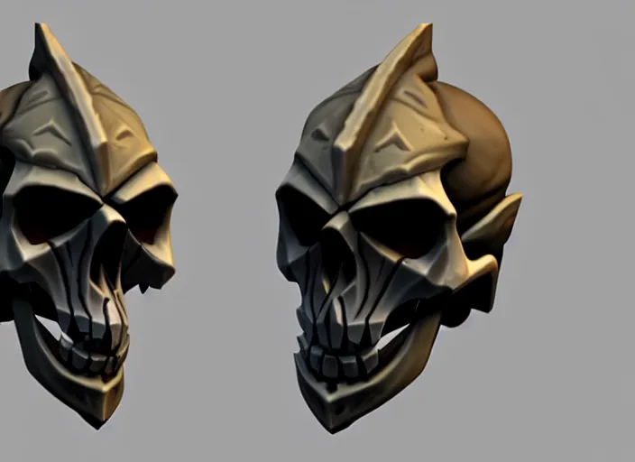 Prompt: wraith skull, stylized stl, 3 d render, activision blizzard style, hearthstone style, darksiders style