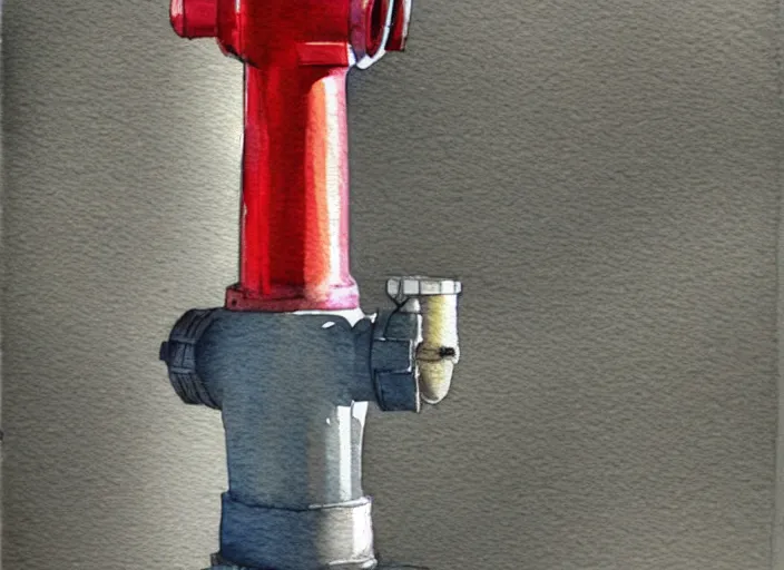 Image similar to concept art of a hydrant, pinterest, artstation trending, behance, watercolor, by coby whitmore, silver, laser light,