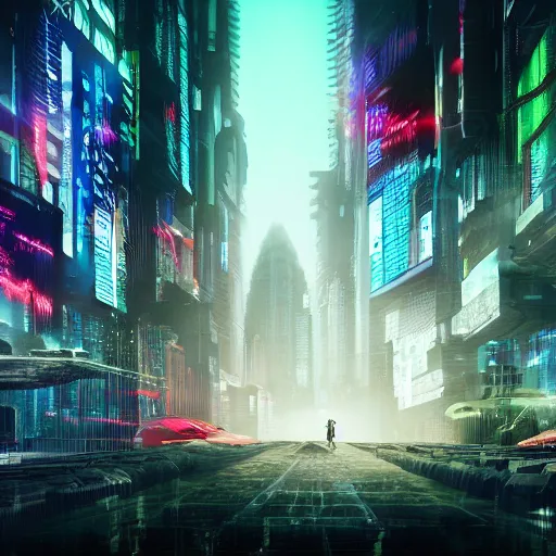 Image similar to a journey through a computer's nightmare, cyberpunk, 4 k,