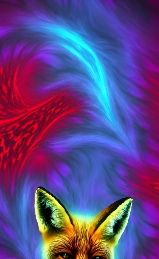 Image similar to fox made of Fractal flame,