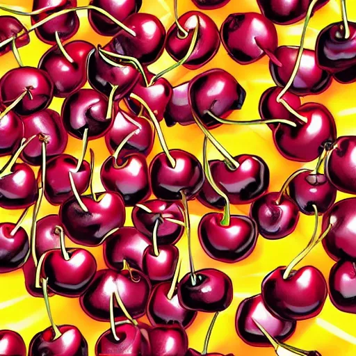 Image similar to Bomb, fire, explosion, epic, realistic explosion, Cherry explosion, realistic explosion, cherries exploding